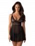 Γυναικείο Babydoll - Obsessive Idillia Babydoll and Thong Black OB7412